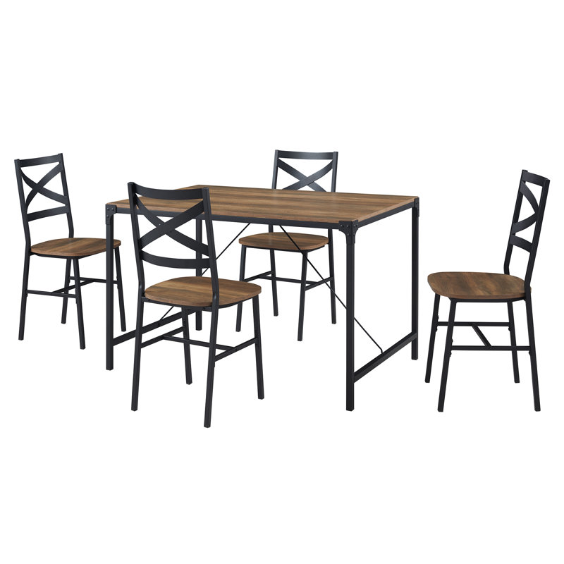 Armando 4 - Person Dining Set, Rustic Oak