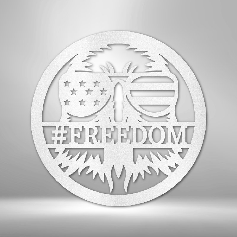 Décoration murale en acier personnalisée, monogramme de l'aigle américain, Blanc, H 14,25 po x l 14,5 po x P 0,5 po, Oui