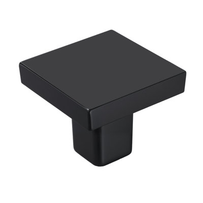 Boutons d'armoire carrés modernes - paquet de 10 poignées de tiroir et poignées de porte en alliage de zinc noir pour la cuisine, la salle de bain et le placard