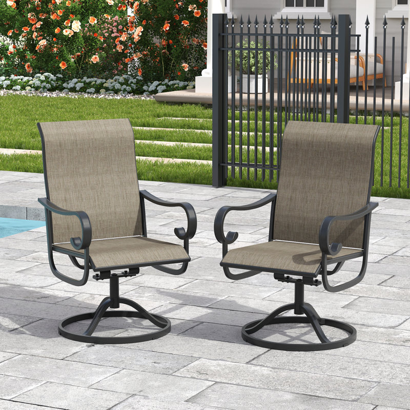 Chaises de patio pivotantes et berçantes, Brun