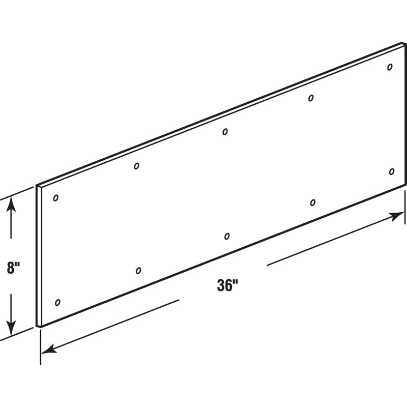 Prime-Line Door Kick Plate (Single Pack), Satin, 36" H x 8" W x 0.7'' D