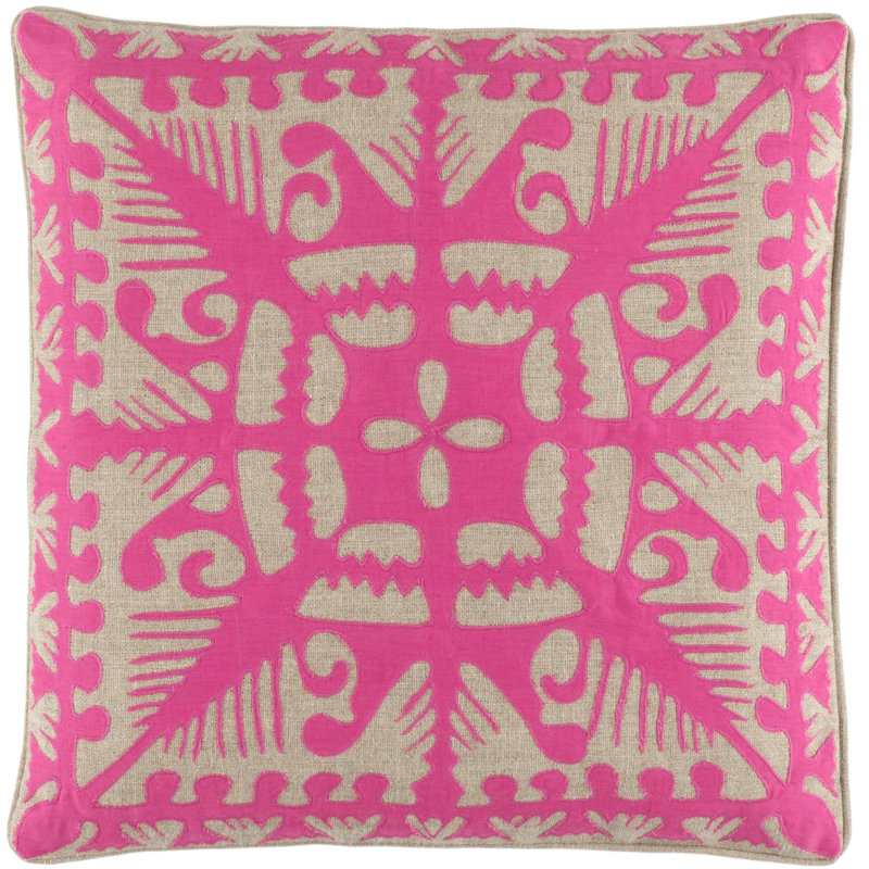 Knight Wood Linen Decorative Pillow, Pillow Cover Only - No Insert, Peony