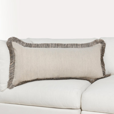 Nola Fringe Linen Blend Throw Pillow