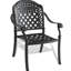 5 meubles de patio en aluminium coulé avec coussins - noir, résistant aux intempéries, sièges empilables et confortables pour 4 noirs, 4