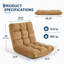 Chaise de plancher pliante à 14 positions avec support pour le dos, chaise longue portative pour jouer / lire / méditer, coussin en mousse haute densité, assise de plancher compacte - café (DR14)-413886353