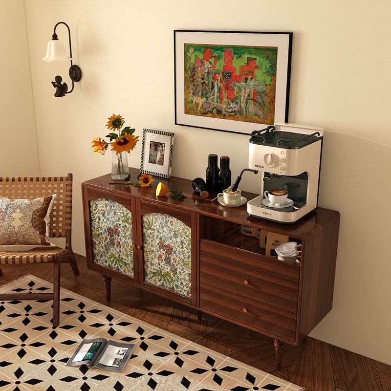 Buffet de rangement rétro français, Brun noisette