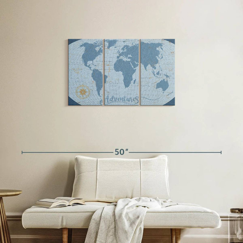 Senne Adventures World Map, 20" H x 33" W