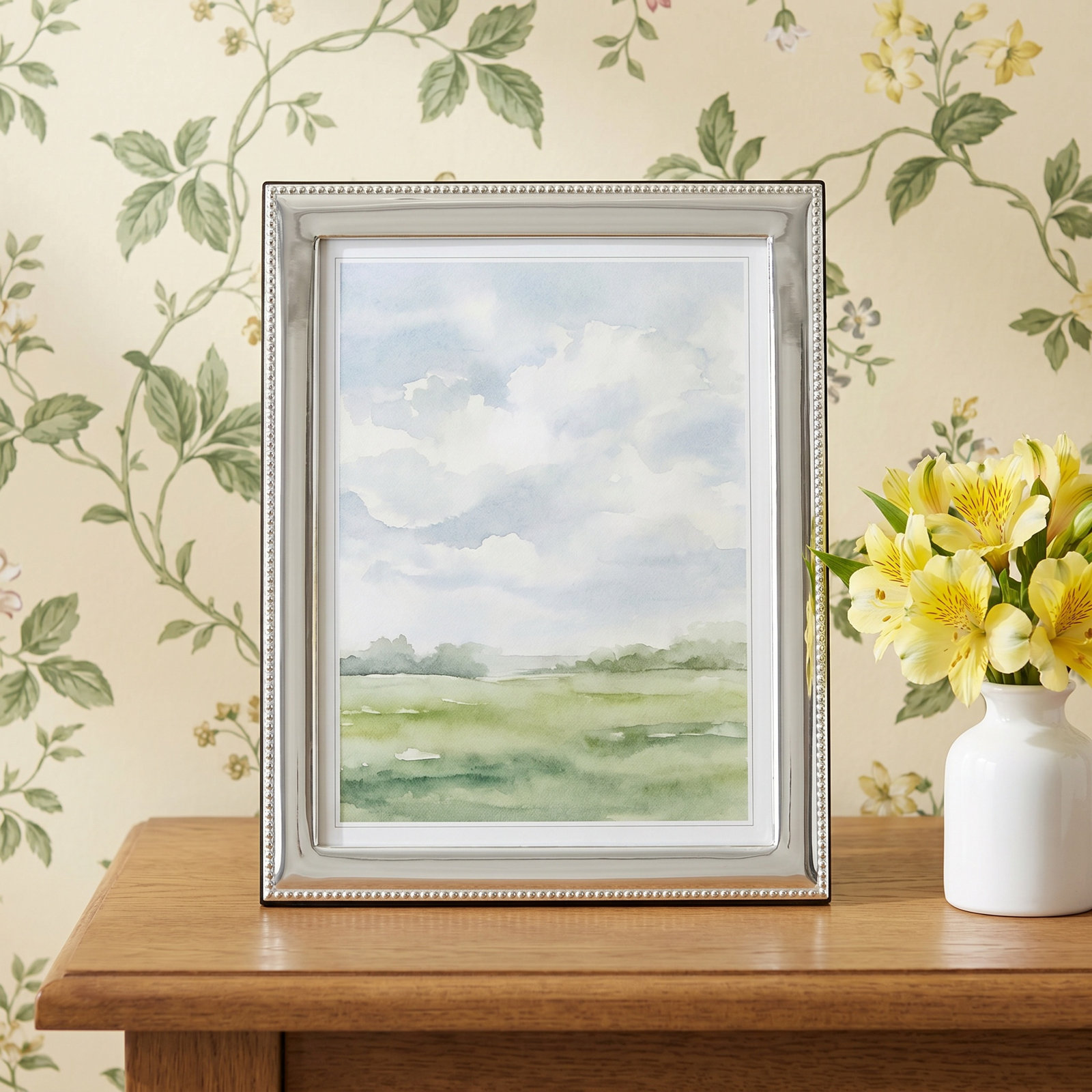 Manford Silver Metal Picture Frame, 8" x 10"