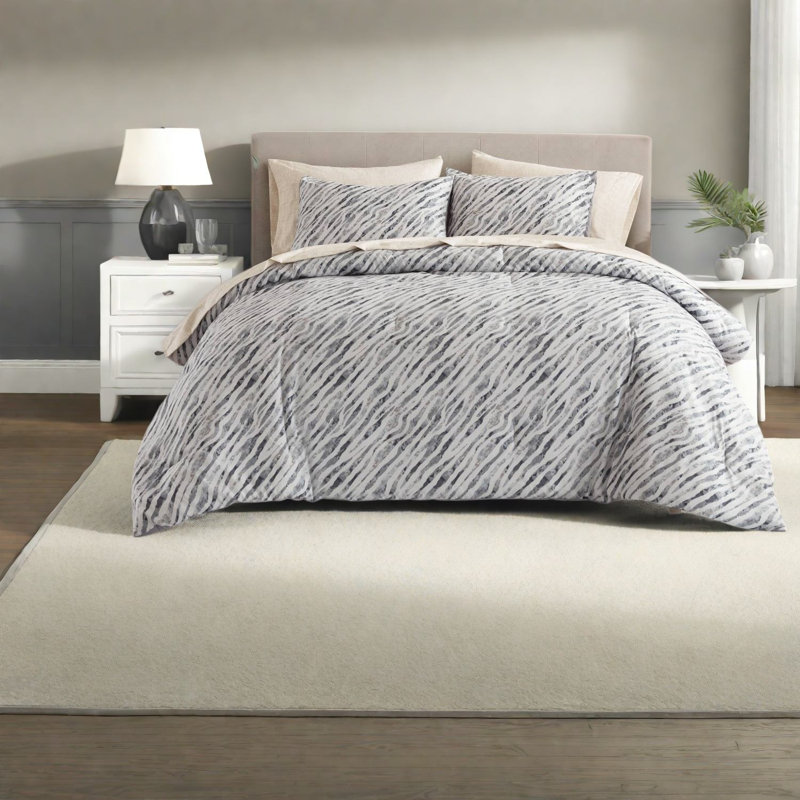 Ensemble de literie Queen - Pièce, ensemble de couette et drap-housse moderne en polyester