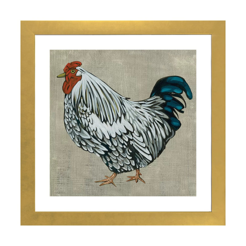 Roost IV by Chariklia Zarris - Print, White, 16" H x 16" W x 1" D, Gold Framed Paper