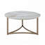 Table basse, plateau en pierre frittée et finition champagne
