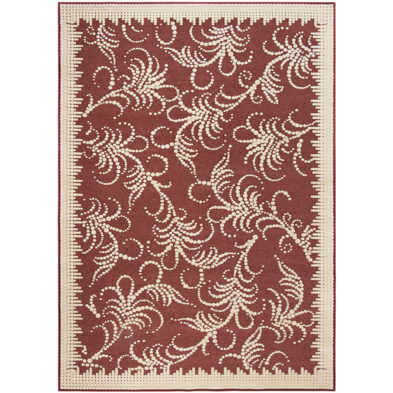 Fountain Swirl Martha Stewart Performance Floral Rug, Rectangle 5'3" x 7'6"