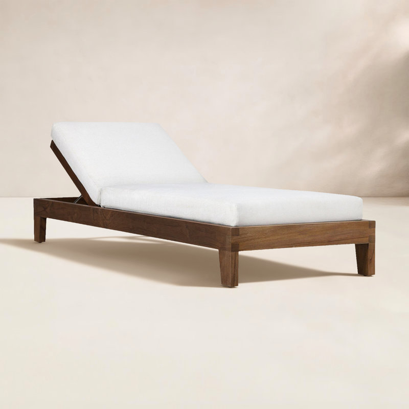 Cassia Outdoor Teak Wood Chaise Lounge , Cushion Included