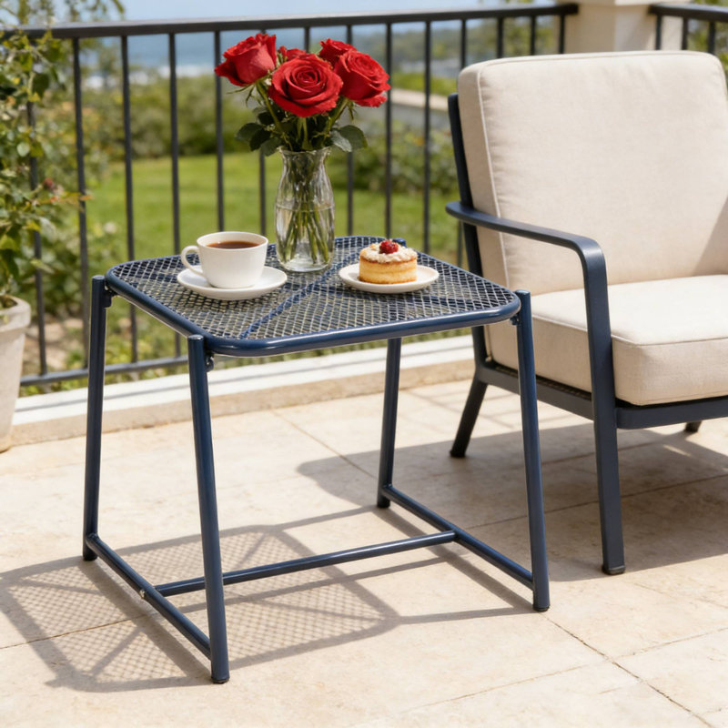 Table d'appoint KINCAID, durable et résistante aux intempéries pour un confort moderne, H 13,25 po x l 19,5 po x P 18 po