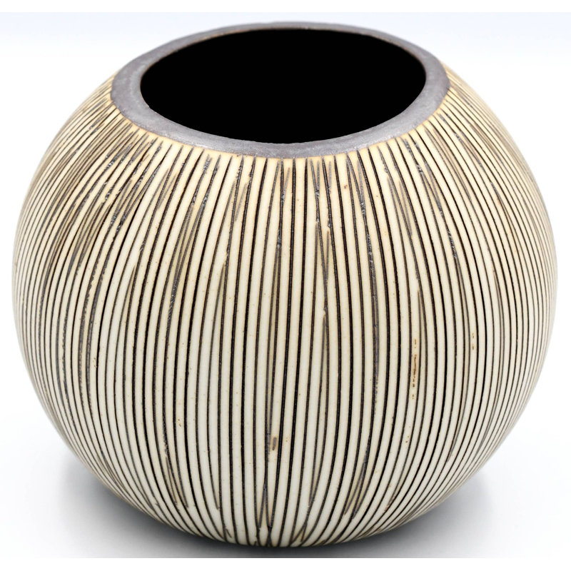 Avrit Handmade Table Vase, Brown, 3.5" H x 3.9" W x 3.9" D