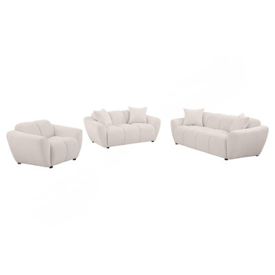 Tampa Greige 3-piece Sofa Set