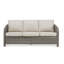 Mobilier d'extérieur 73,6 po 3 places, coussins beiges profonds, courbe lisse, résistance aux intempéries, housses de coussin au look moderne unifié