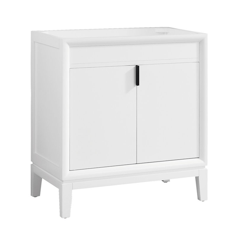Emma 30 " Single Bathroom Vanity Base, White/Black Bronze