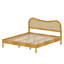 Lit plateforme Boho avec tête de lit courbée de style moderne Mid-Century-872962651
