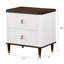 Table de chevet 2 tiroirs blanche et brune avec port USB