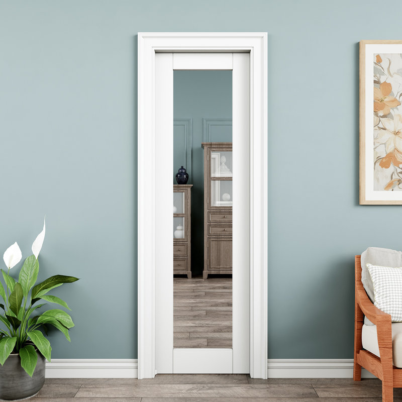 Porte coulissante intérieure avec portes coulissantes blanches avec quincaillerie et fermeture en douceur, 24 po x 80 po, 1