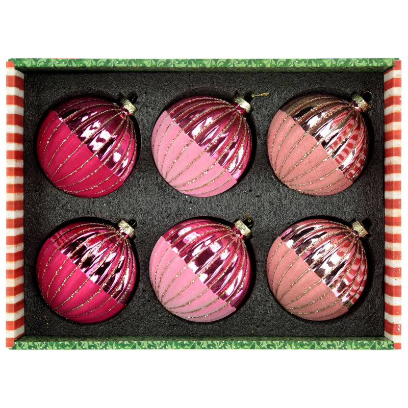 Striped Velvet Ornament, 4 Inches