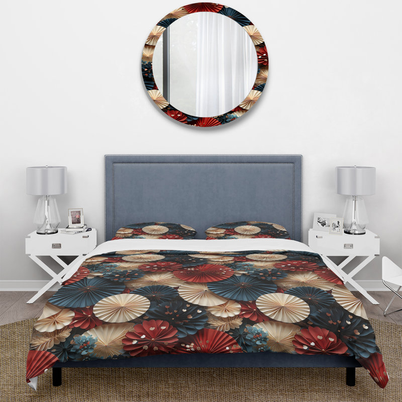 Fans en papier et parasols I Literie, Housse de couette simple + 1 taie décorative stan