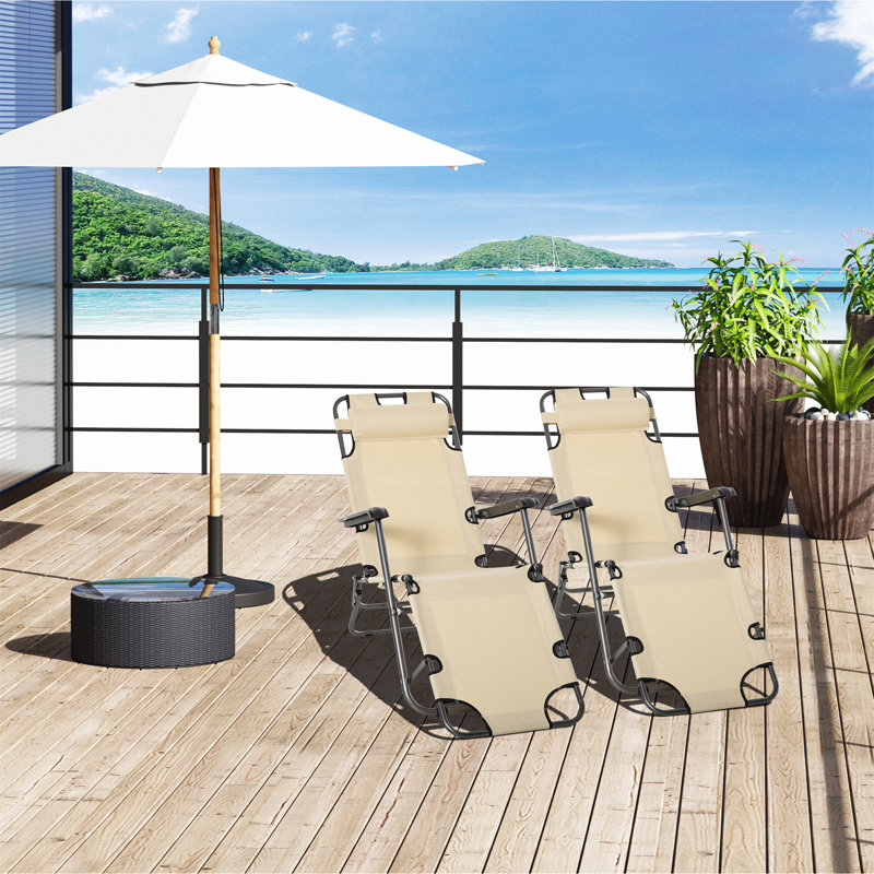 Aymelia 135cm Long Reclining Single Chaise, Beige