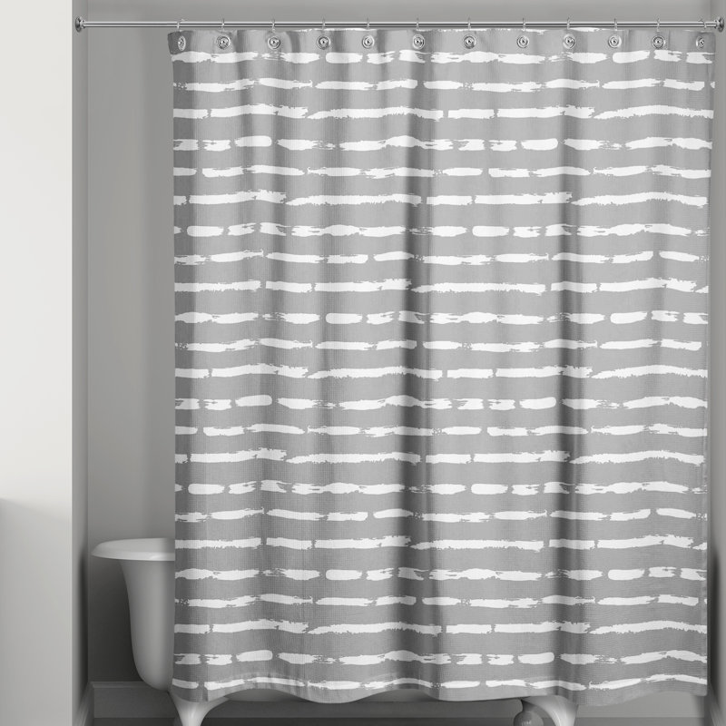 Striped Shower Curtain, Gray/White