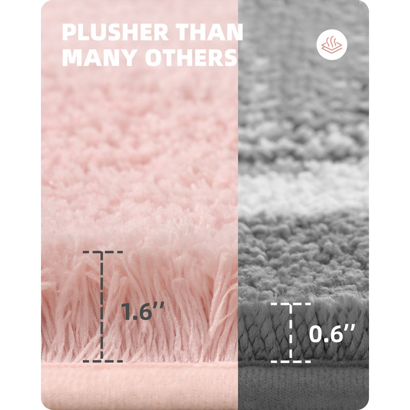Tapis pour salle de bain Gaenside, L 59 po x l 24 po, Rose