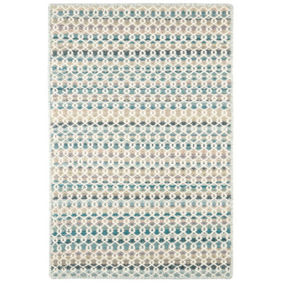 Poppy Blue Handwoven Wool Rug