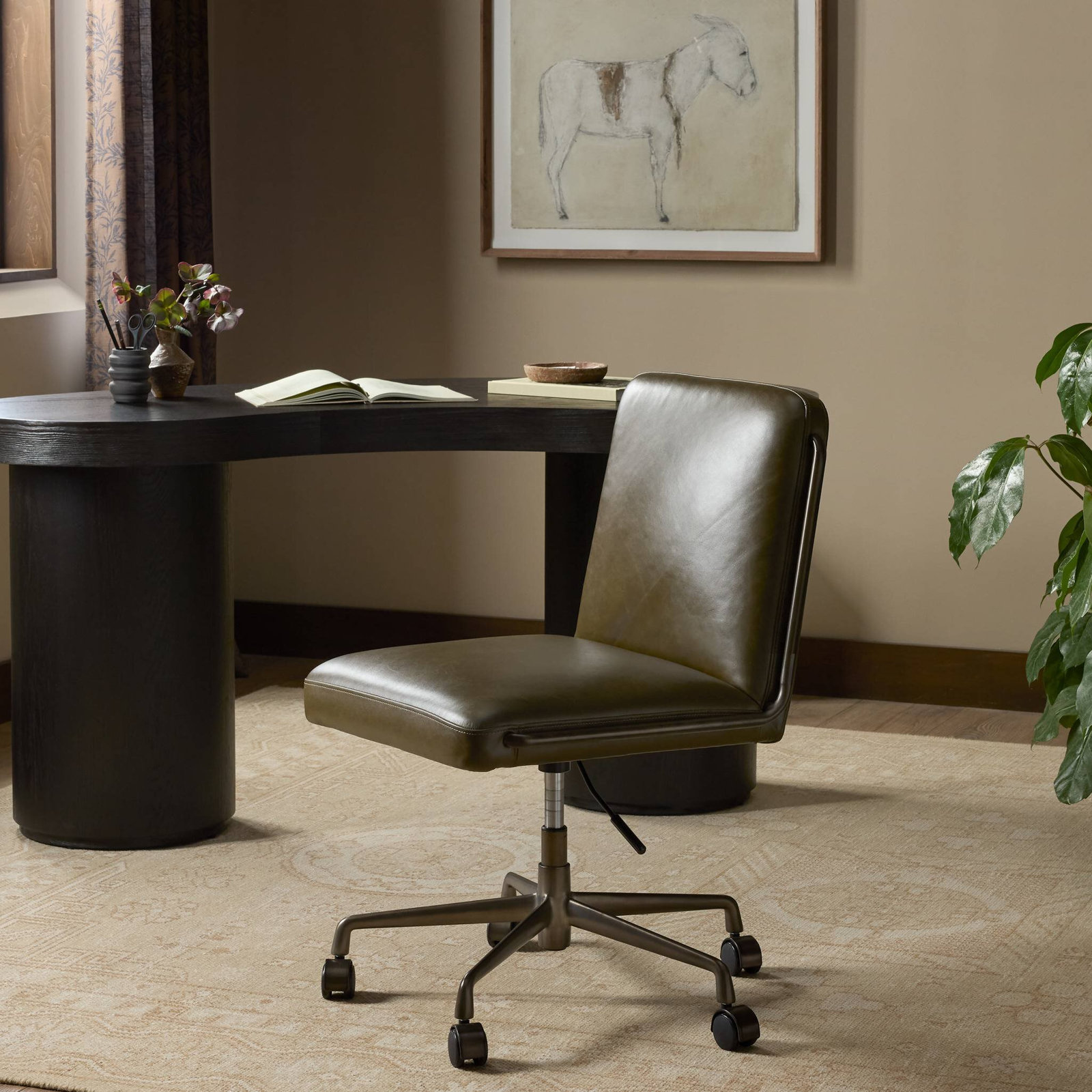 Armless Office Chair, Dulane Moss