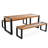 3-Pieces Outdoor Dining Table With 2 Benches,Patio Dining Set-442547946