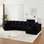 [Vidéo] Canapé modulaire en L chenille à assise profonde en L de 151,6 po avec 11 coussins inclinables incurvés sans assemblage requis Noir-1822400917