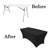 6ft Foldable Table + Black Table Cloth Set, Lightweight Utility Table For Events, Bbqs, Craft Shows, And More