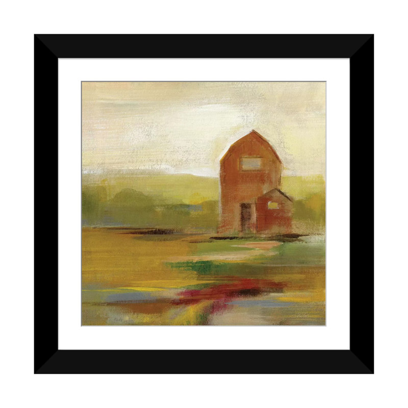 « hillside grange ii » par silvia vassileva,, impression sur toile, Papier avec cadre noir, Blanc, H 24 po x l 24 po x P 1 po