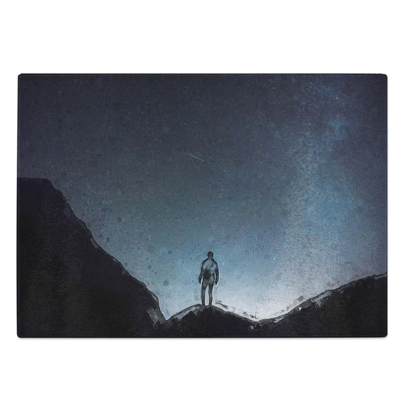 Tempered Glass Watching the Stars in Abstract Chopping Board, 39 cm W x 28.5 cm L