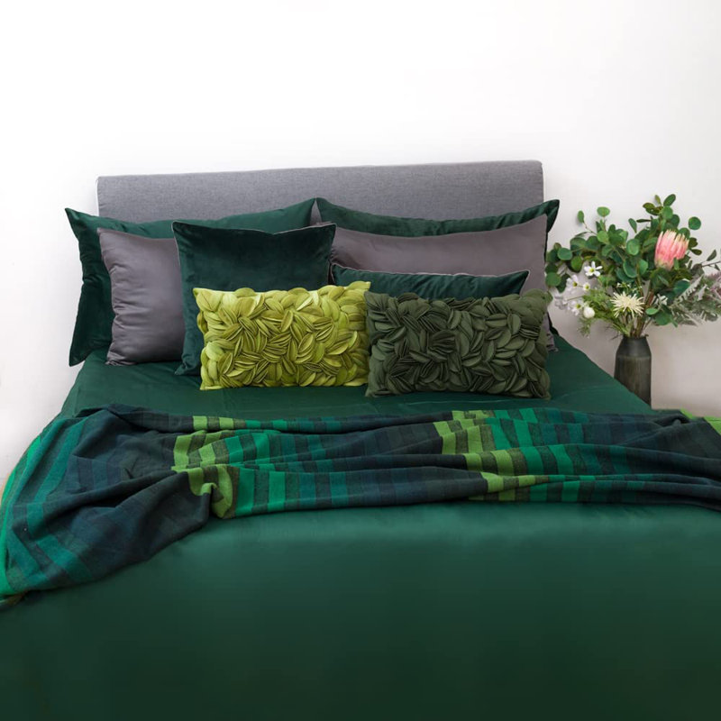 Embroidered Pillow Cover Decorative Floral Accent Pillow Case Home Decor Cushion Cover, Rectange 12"H x 20"W
