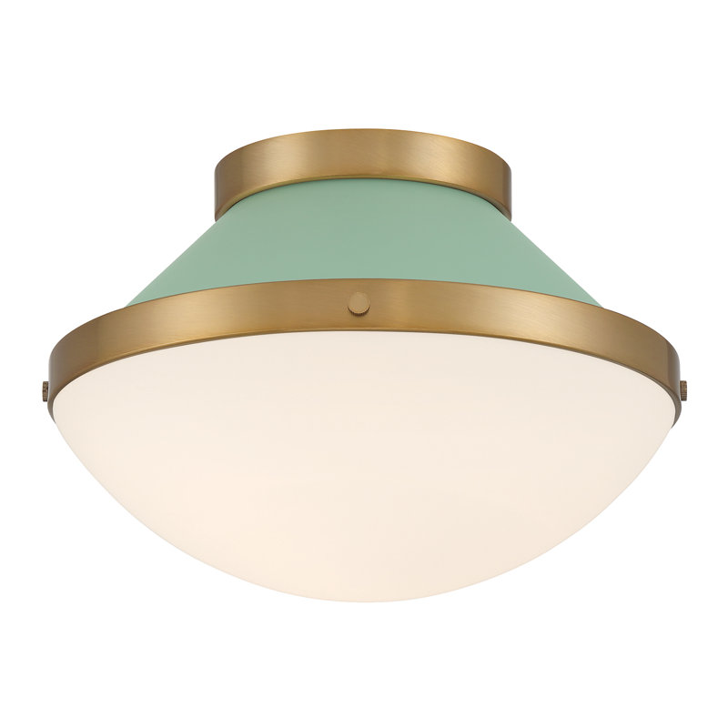 Bolderberg 1 Light Vibrant Flush Mount, Green