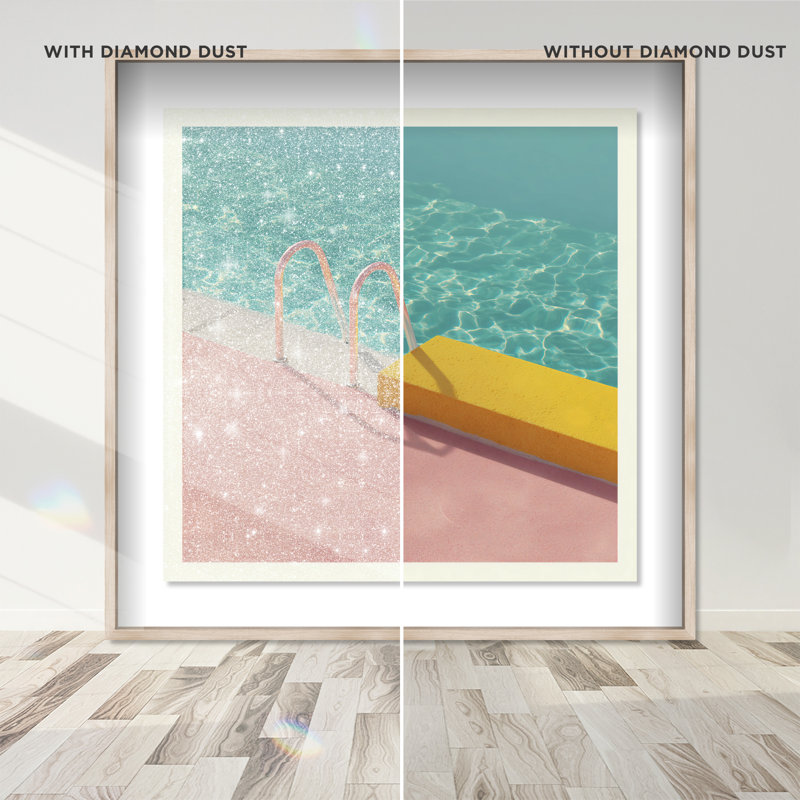 Poolside Symmetry II Shadowbox Nautical & Beach Print by Oliver Gal, Black Frame, 12 x 12, Natural Oak Shadowbox