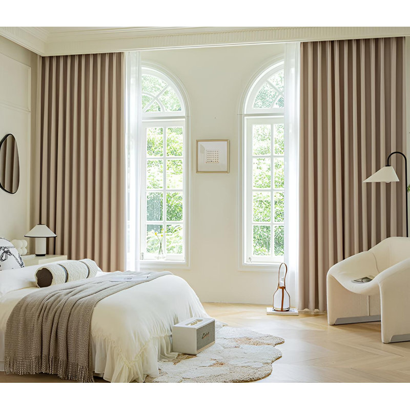 Cotton Blend Room Darkening Curtain Pair, 98.43" W x 106.3" L