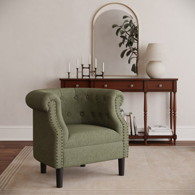 Fauteuil demi-tonneau rembourré contemporain Lily