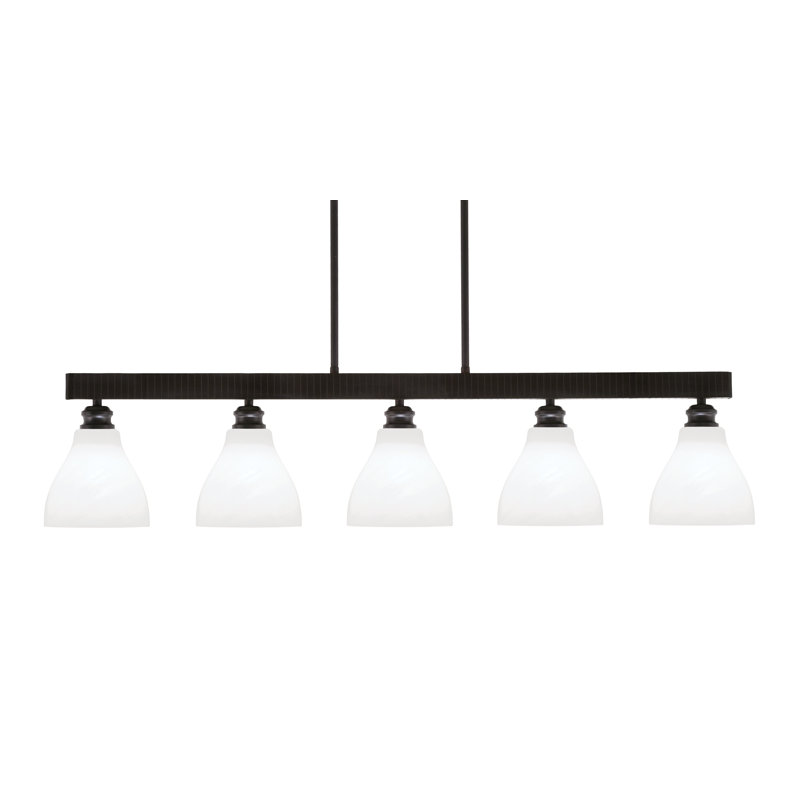 Barre d'éclairage à 5 lumières Edge avec verre en marbre blanc 6,25 po, Espresso