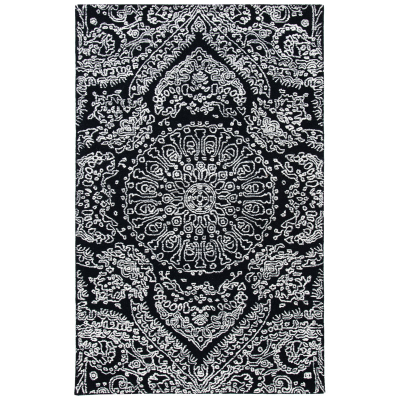 Metro Hand Tufted Indian Wool And Cotton With Latex Oriental Rug, Rectangle 8' x 10'