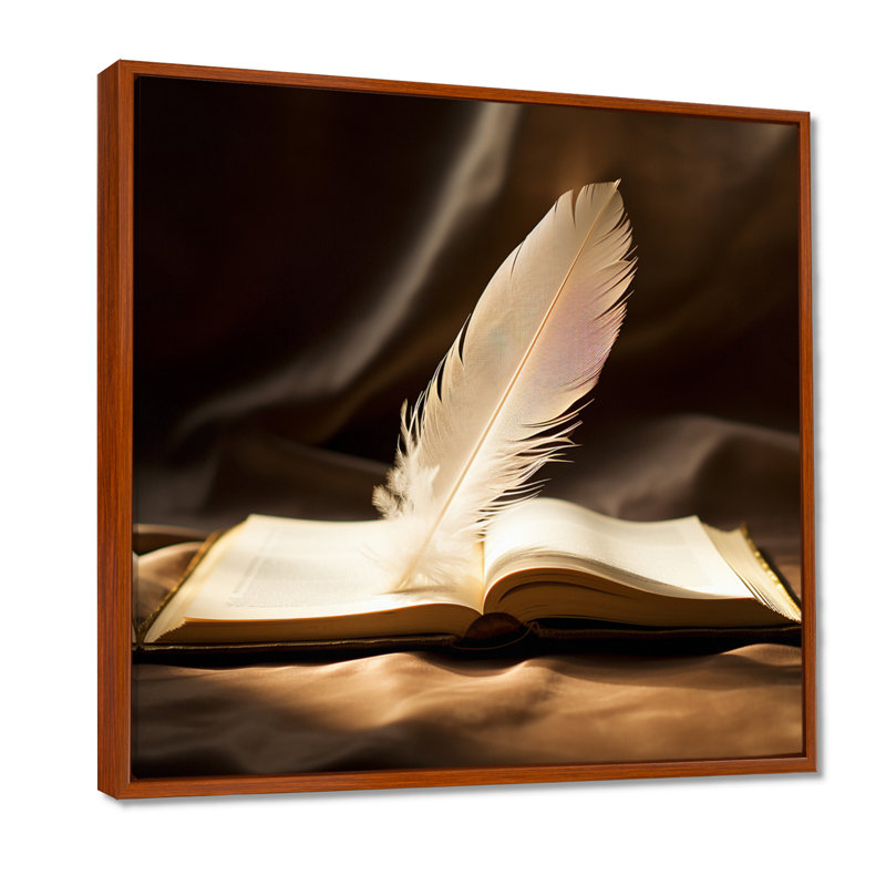 Salon d'art mural Jago - Feathers, H 30 po x l 30 po x P 1 po, Toile avec cadre flottant noir