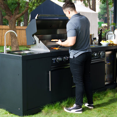 Armoire autoportante en acier inoxydable pour cuisine d'extérieur Akoah SS304