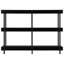 Console décorative pour, noir - 3 avec plateau de table rectangulaire et tablette de rangement, table de salon moderne étroite, métal stratifié, 2 tablettes