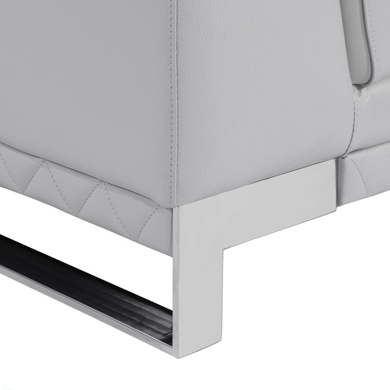 Causeuse en cuir, Gris clair