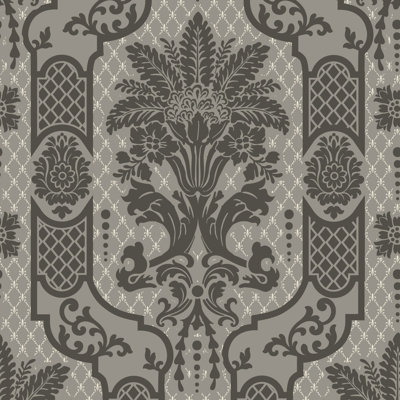 Columnar Bloom - Umber Ink Wallpaper