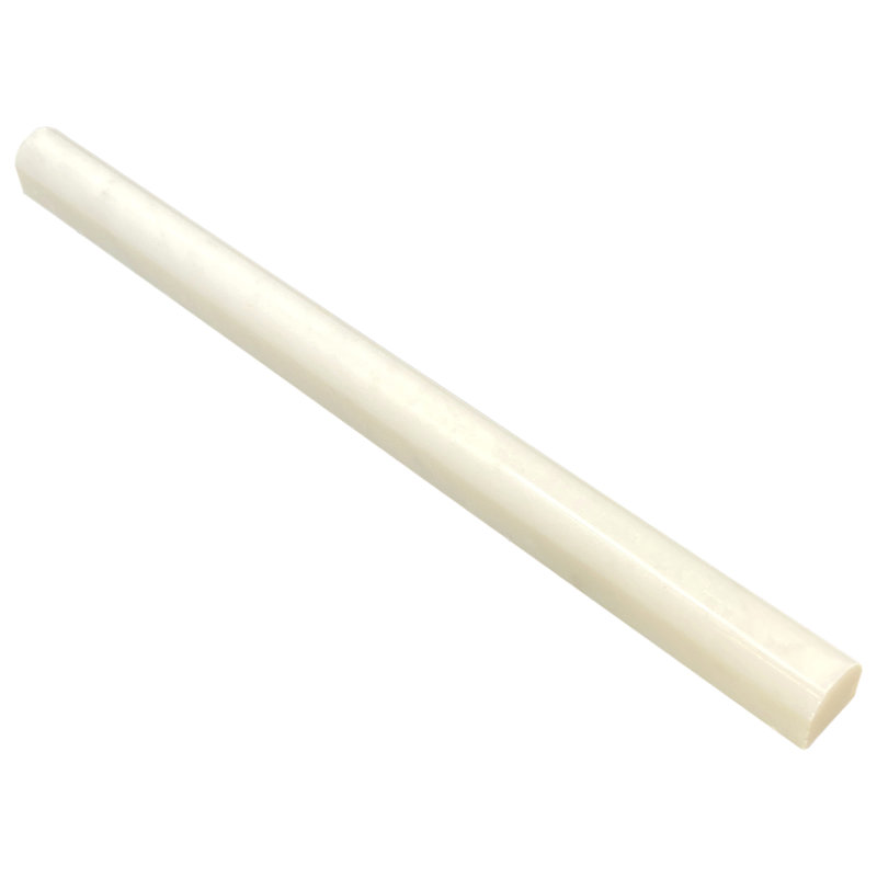 Garniture de tuile en marbre poli 12 po x 1 po blanc Carrara